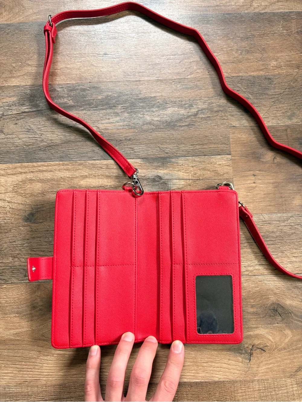 Steve Madden Red Crossbody Phone Wallet Case - Stylish Hands-Free Carry